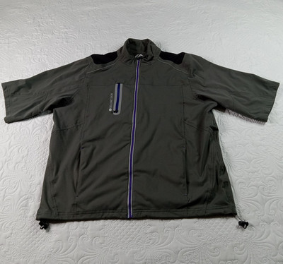Second Skin Hydraproof Jacket Mens L (XL) Gray Golf Fishing Mesh Lined EUC