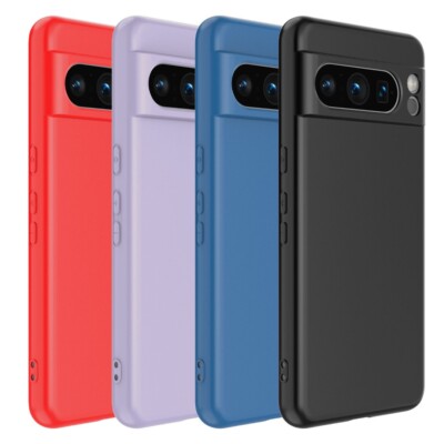 Für Google Pixel 8 Pro Hülle, Slim Flüssig Silikon Stoßfest Gel Handyhülle