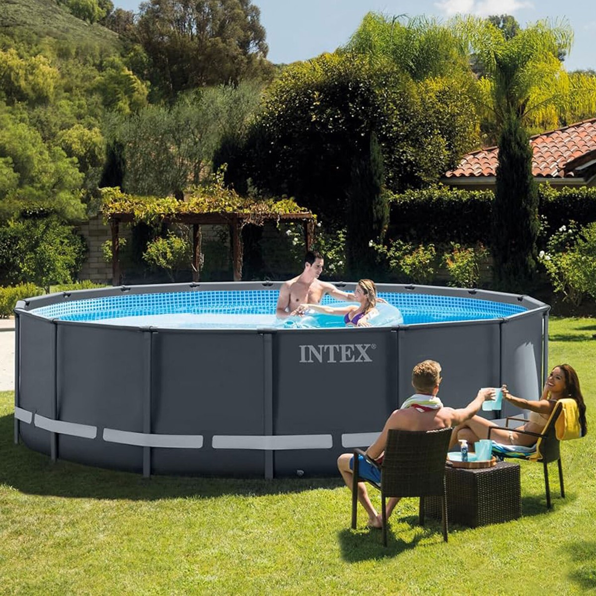 Intex Frame Pool Ultra Rondo XTR Ø 488x132 cm Set mit  