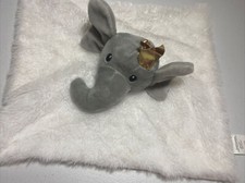 Lila Jack Elephant Lovey Plush Security Blanket White AT612 11x12"