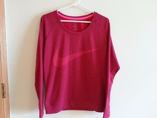 NIKE Dri Fit red/rose long sleeve lightweight sweatshirt - womens small