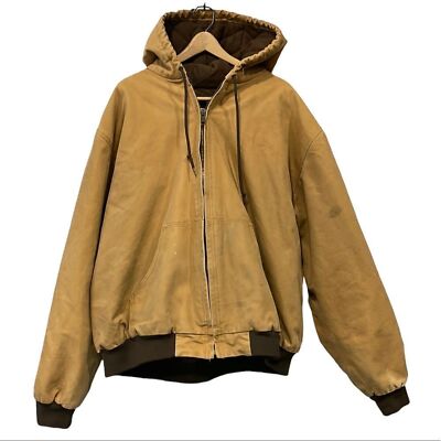Red head Tan Workhorse Canvas Barn Chore Coat Hooded Mens 2X Tall Ranch Barn