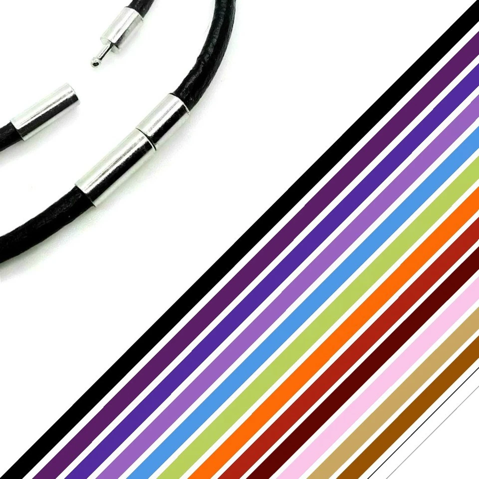 19CM - 80CM LEDER HALSKETTE KETTE SCHWARZ BRAUN LEDERKETTE LEDERBAND HALSBAND - Bild 1 von 1