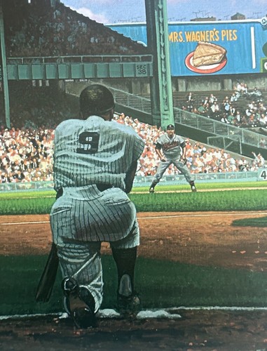 Mickey Mantle Roger Maris Yankee Stadium 18x24 Framed Purdom Signed Litho LE - Picture 4 of 8