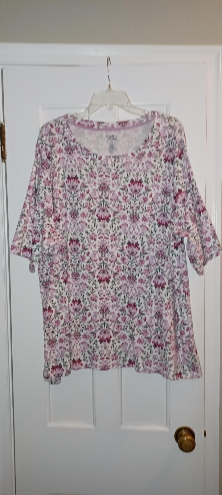 4X CROFT & BARROW 3/4 SLEEVE FLORAL KNIT TOP eBay