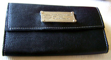 Harley Davidson Black Logo Clutch Leather Logo Wallet C.C. Slots Pocket 7" x 4"