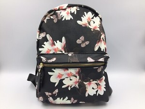 black and white floral backpack