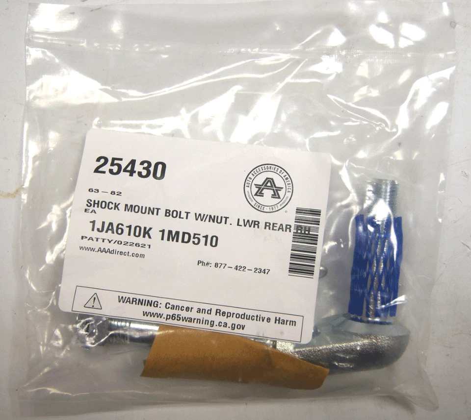 Chevy Corvette C2 C3 1963-1982 trasero derecho inferior amortiguador montaje perno con tuerca nuevo 25430 Foto 3 de 4