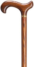 MADE IN GERMANY NEW TWO TONE ZEBRA DERBY HANDLE WOODEN SHAFT WALKING CANE STICK