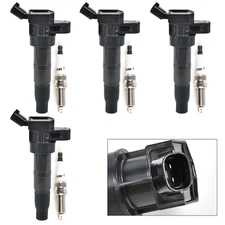 Pack of 4 Spark Plug and Ignition Coil Set for 2011-2013 Kia Sorento 2.4L UF611