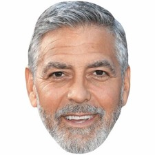 George Clooney Smile Celebrity Mask, Flat Card Face