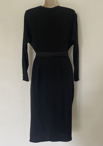 Joseph Magnin Dress Vintage In GC. Black With Lace Size S - Picture 7 of 8