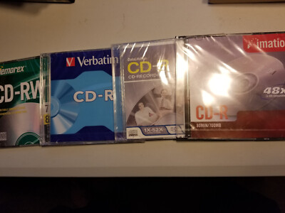 Lot of 4 CD-R / W 52x 700MB 80 min memorex Verbatim see pics