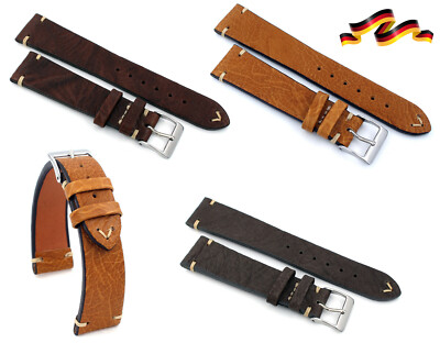 Sulla Record Germany handmade Vintage Leather Watch Strap18mm 20mm 22mm