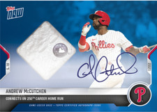 ANDREW MCCUTCHEN 250 CAREER HR's TOPPS NOW GAME USED BASE RELIC AUTO CARD #237A