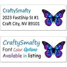 30 Purple Butterfly Personalized Return Address Labels Custom Options