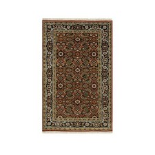 3'1" x 5'5" Caliente Red Fish Herati Design Wool Hand Knotted Rug R90441