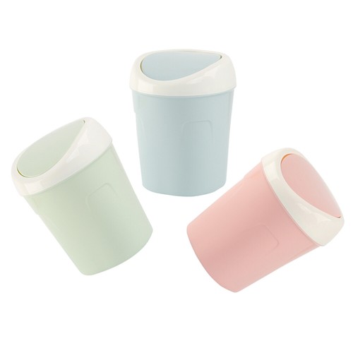 3pcs Mini Desk Trash Can Flip Countertop Garbage Bin Small Trash Can Bathroom