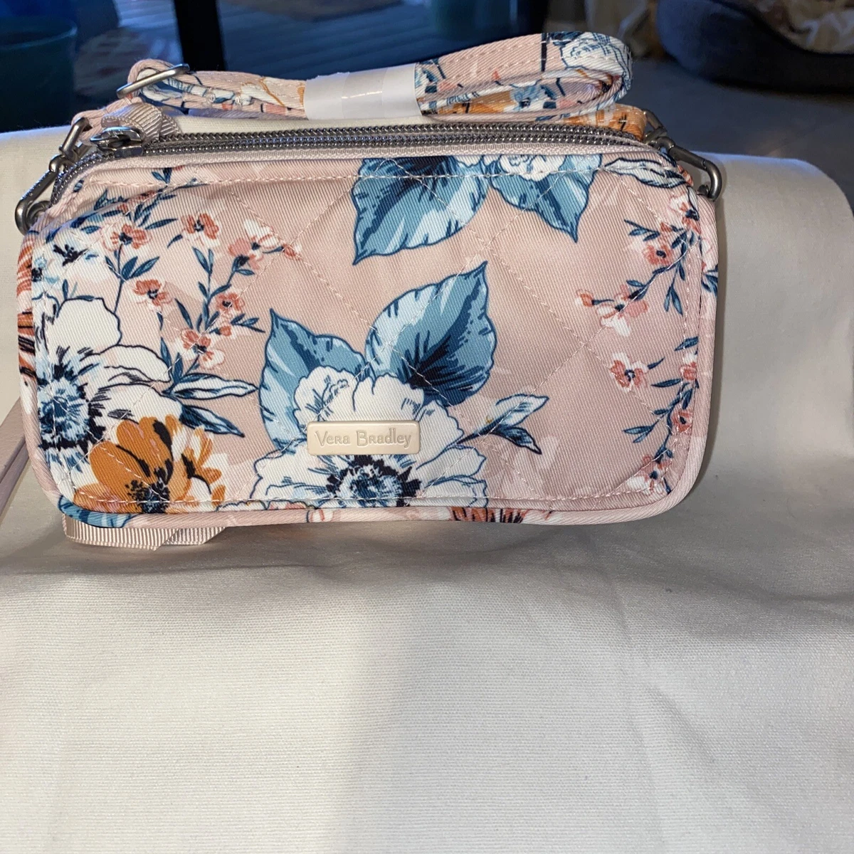 Vera Bradley Peach Blossom Bouquet RFID All in One Crossbody Bag