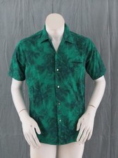 Vintage Button Shirt - Canadian Hawaiian Pattern by Mars - Men's Medium