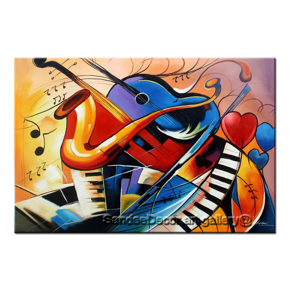 Wall Art Home Decor Colorful Music Abstract Oil Painting