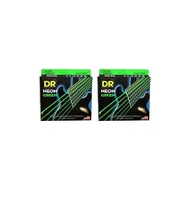 DR Guitar Strings 2 Sets Electric Neon Green 09-46 Light Tops - Medium Bottoms