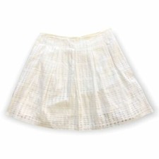 Vince white checked pleated mini skirt, size 8