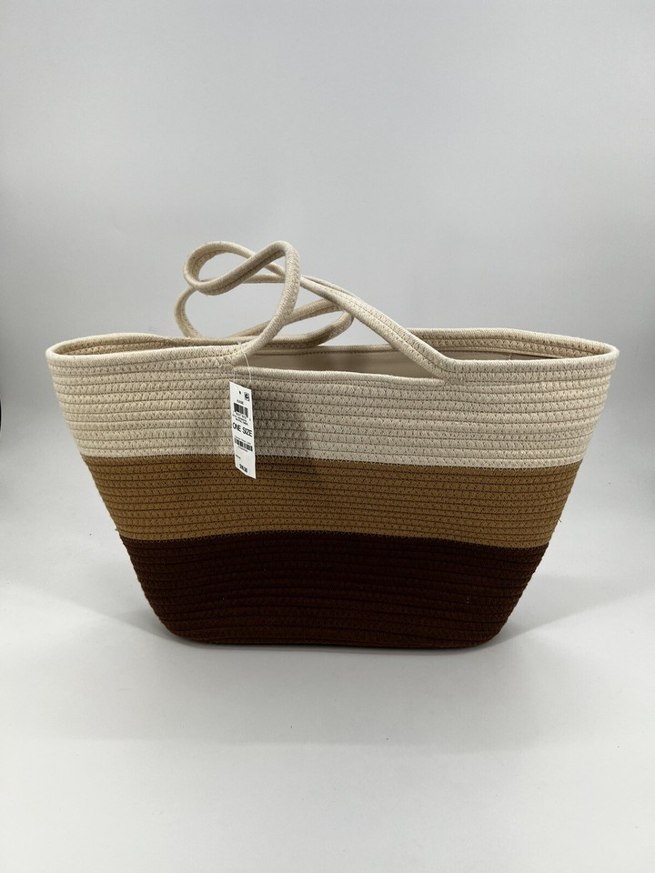 INC International Kasie boho rope large tote beach bag | eBay