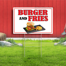 Burger Fries Indoor Outdoor Yard Sign