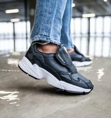 adidas falcon black leather