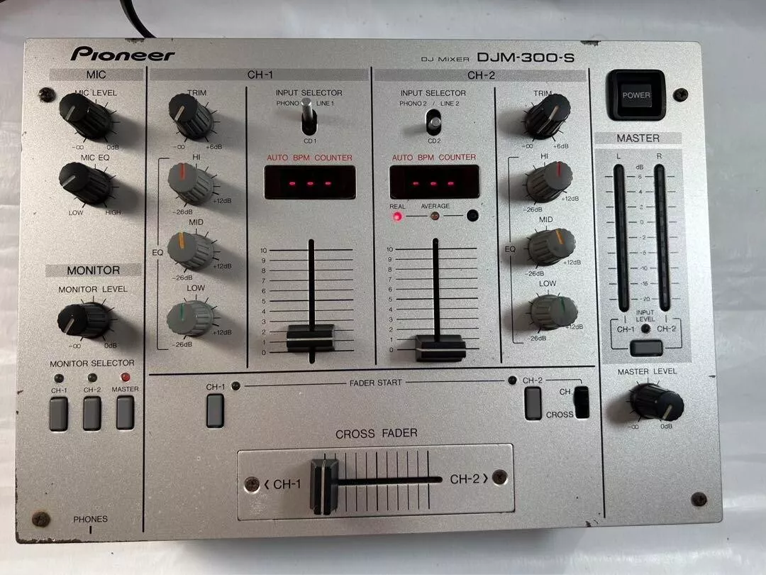 Pioneer DJM-300-S DJ Preamp Mixer 2 Channel Mixing Equalizer Confirmed  Operation