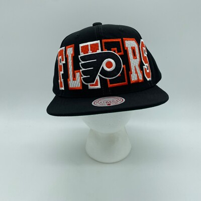 Mitchell & Ness Philadelphia Flyers NHL Big Word Team Hat Cap Black Adjustable
