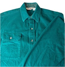 Vintage Walls Heavyweight Flannel Work Shirt Large Tall Green Made In USA