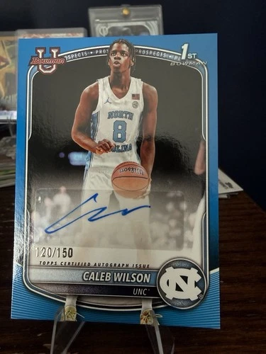 New ListingTopps 2025-26 Bowman Basketball 1st Bowman Caleb Wilson Auto PA-C #120/150