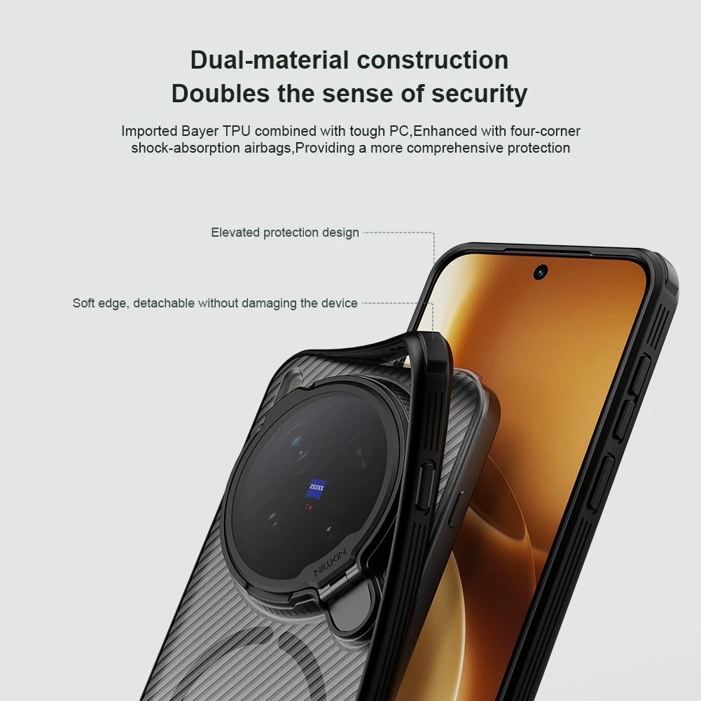 Nillkin 磁力翻盖保护套 透明相机镜头 支架 外壳 适用于 vivo X300 Pro,X300 - 第 18/25 张图片