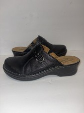 natural soul by naturalizer Sarry Black Leather Slip On Mules Shoes Women s Sz9M