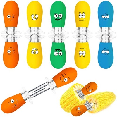 10 PCS/5 Pairs Corn Cob Holders Sets Stainless Steel BBQ Fork Skewers