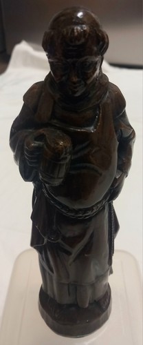 Vintage braune Mönchsfigur aus Holz. Gebrauchter Zustand. Gr. S. Schön. - Bild 3 von 11