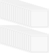 60 Pcs Self Adhesive Index Card Pockets with Top Open for Loading, 3.5 Clear