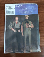 Simplicity 5023 Civil War Costume Fashion Historian Mens Sizes AA 38-44 Uncut