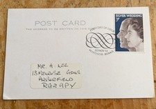 1972 GB Silver Wedding of Queen Elizabeth II Windsor Cancel Post Card