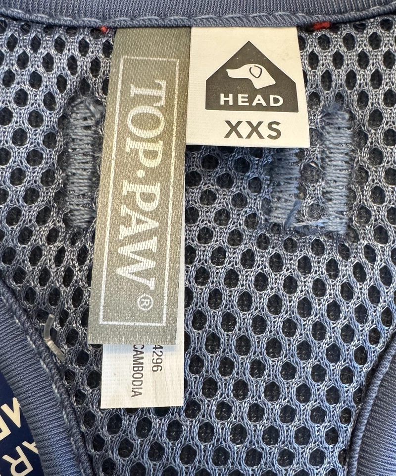 Arnés Top Paw XXS azul/beige patrón azteca ajustable moda cómodo para perros nuevo con etiquetas Foto 4 de 4