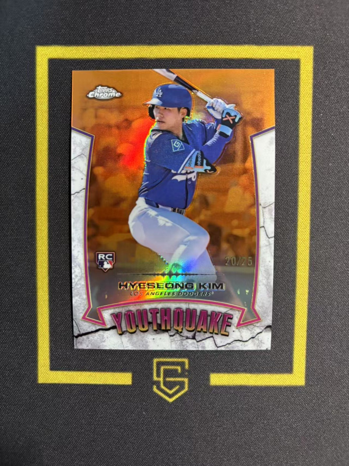 2025 Topps Chrome Baseball YouthQuake RC Orange Refractor /25 Hyeseong Kim FCH7