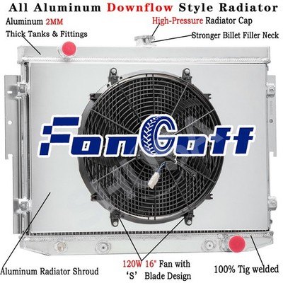 4 Row Radiator&Shroud Fan For 1973,1974 DODGE CHARGER/CORONET /PLYMOUTH 7.2L V8