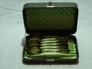 6er Set Silberlöffel mit Etui 800 er Silber von Hermann Walter aus Halle an der