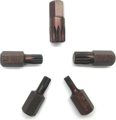 5Pcs 12 Point Triple Square Spline Bit, 12 Point Torx Screwdriver Bits with Hex