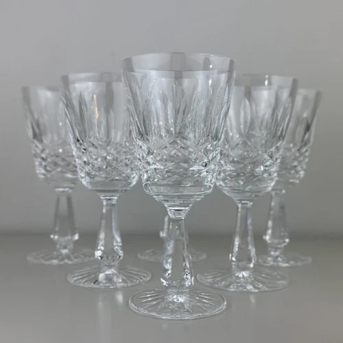 Set Of 6 Waterford Crystal Kenmare Claret Wine Glasses 6" Vintage Ireland