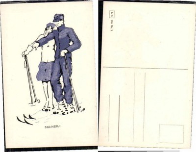 69213,Ski Heil Liebespaar auf Schi Ski