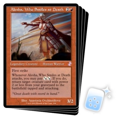 ALESHA, WHO SMILES AT DEATH X4 Time Spiral Remastered Magic MTG MINT CARD