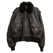 Schott Leather Jacket Brown 52/3XL Zip Up Made in USA Used